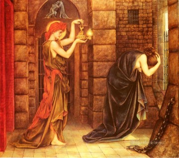 Evelyn De Morgan Painting - Morgan Eveleyn de Hope In The Prison Of Despair Pre Raphaelite Evelyn De Morgan